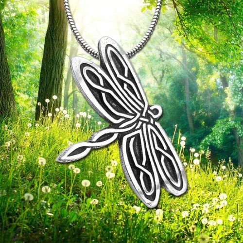 Pewter Celtic Dragonfly Necklace