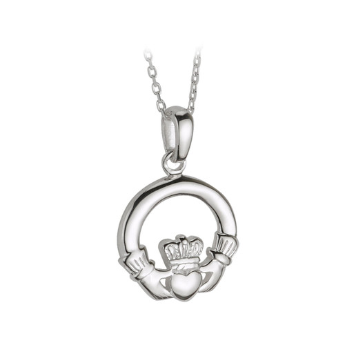 Sterling Silver Small Claddagh Necklace Sterling Silver Small Claddagh Necklace