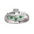 Sterling Silver Claddagh Wishbone Ring with Emerald and CZ