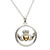  Silver and Gold Plated Circle Claddagh Necklace 