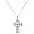 Celtic Trinity Diamond & Emerald Silver Cross Necklace