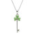 Sterling Silver Shamrock Key Pendant Encrusted With Peridot Colored Crystals Sterling Silver Shamrock Key Pendant Encrusted With Peridot Colored Crystals
