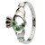 Sterling Silver Green and CZ Claddagh Ring