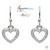 Sterling Silver Heart Shape w/Crystal Earrings Sterling Silver Heart Shape w/Crystal Earrings