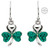 Sterling Silver Shamrock Earrings Encrusted With Crystals
