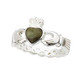 Sterling Silver Connemara Marble Weave Claddagh Ring