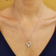 Sterling Silver Claddagh April Birthstone W/Swarovski Crystals Necklace