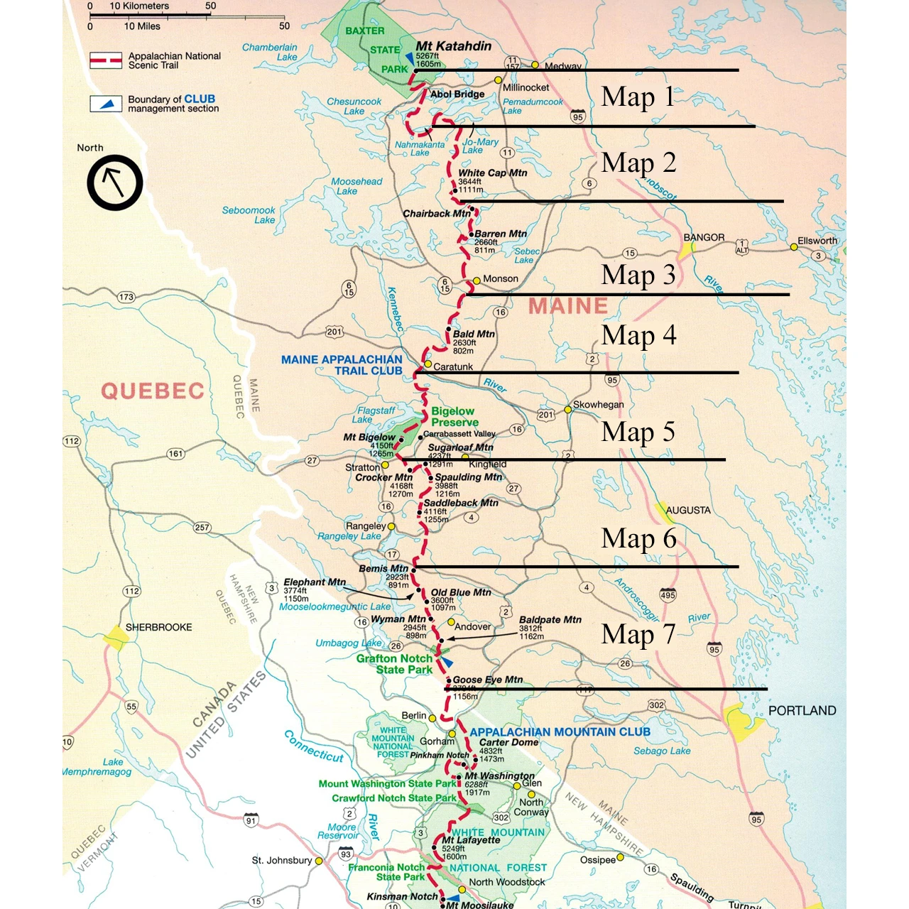 Set 01 - Maine Guide Book and Maps - Appalachian Trail Conservancy