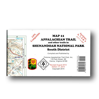 Appalachian Trail and other trails in Shenandoah National Park South District.