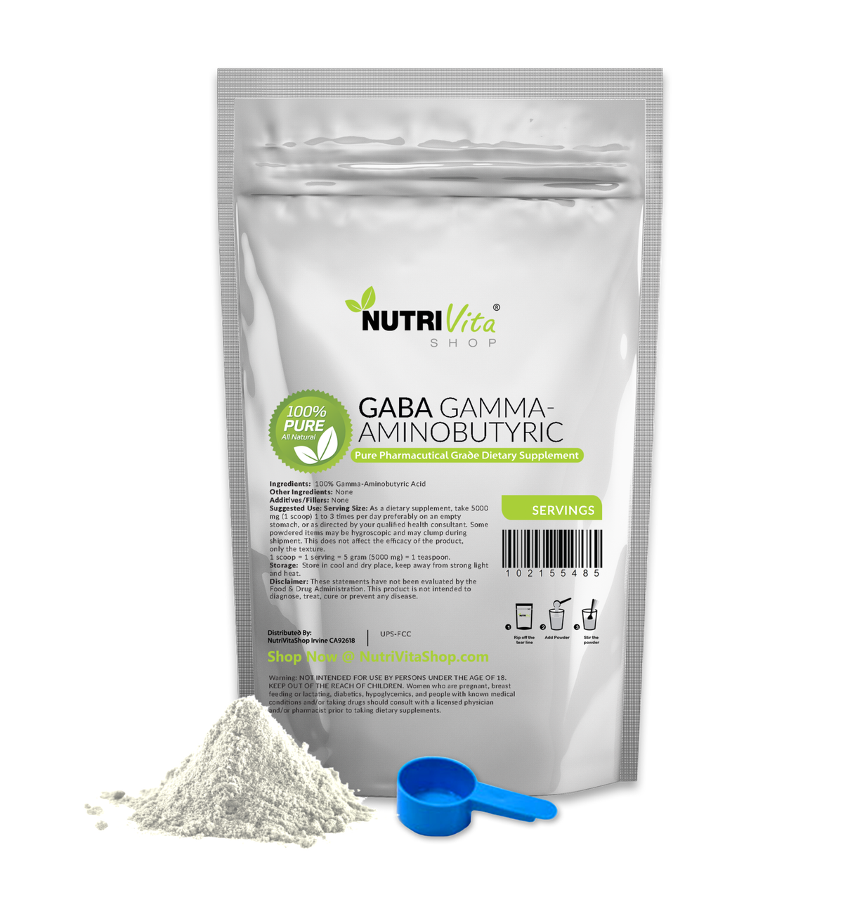 Gamma-Aminobutyric Acid Pure Powder 5kg GABA Growth Hormone Activator 