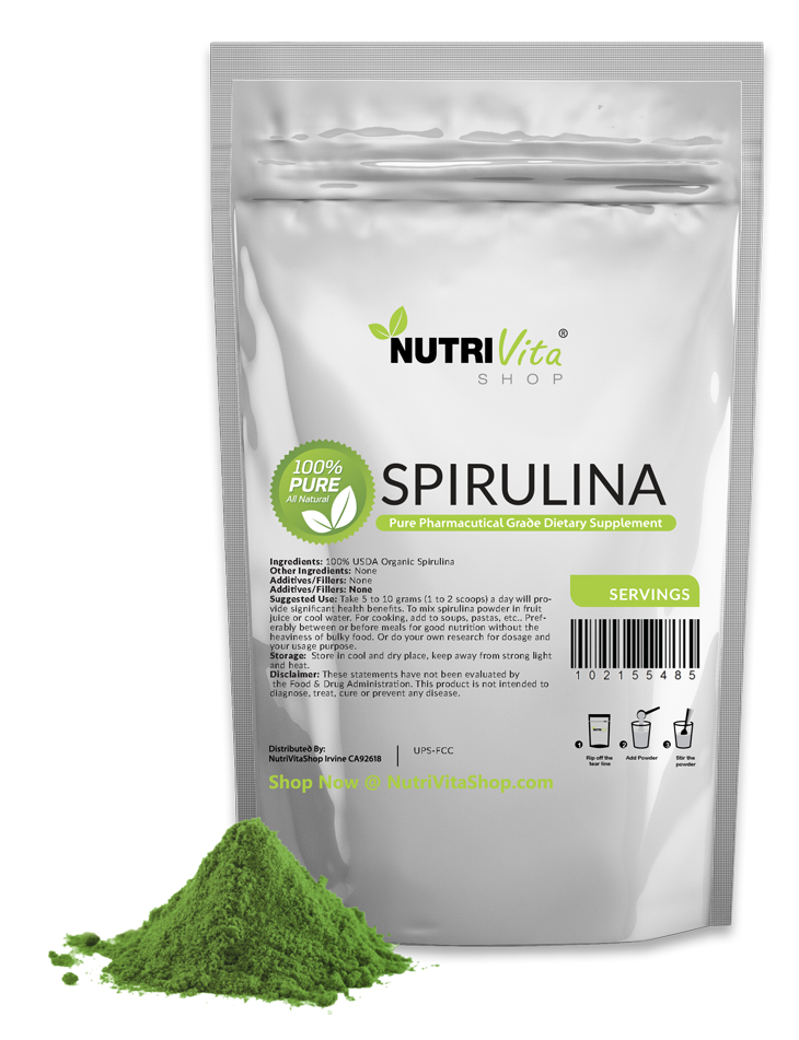 Spirulina Powder All Natural Raw Pharmaceutical USP 100% Pure