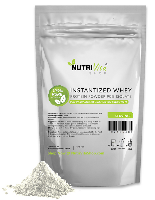 Whey Protein Grass Fed Instantized Isolate 90 Unflavored 100 Pure
