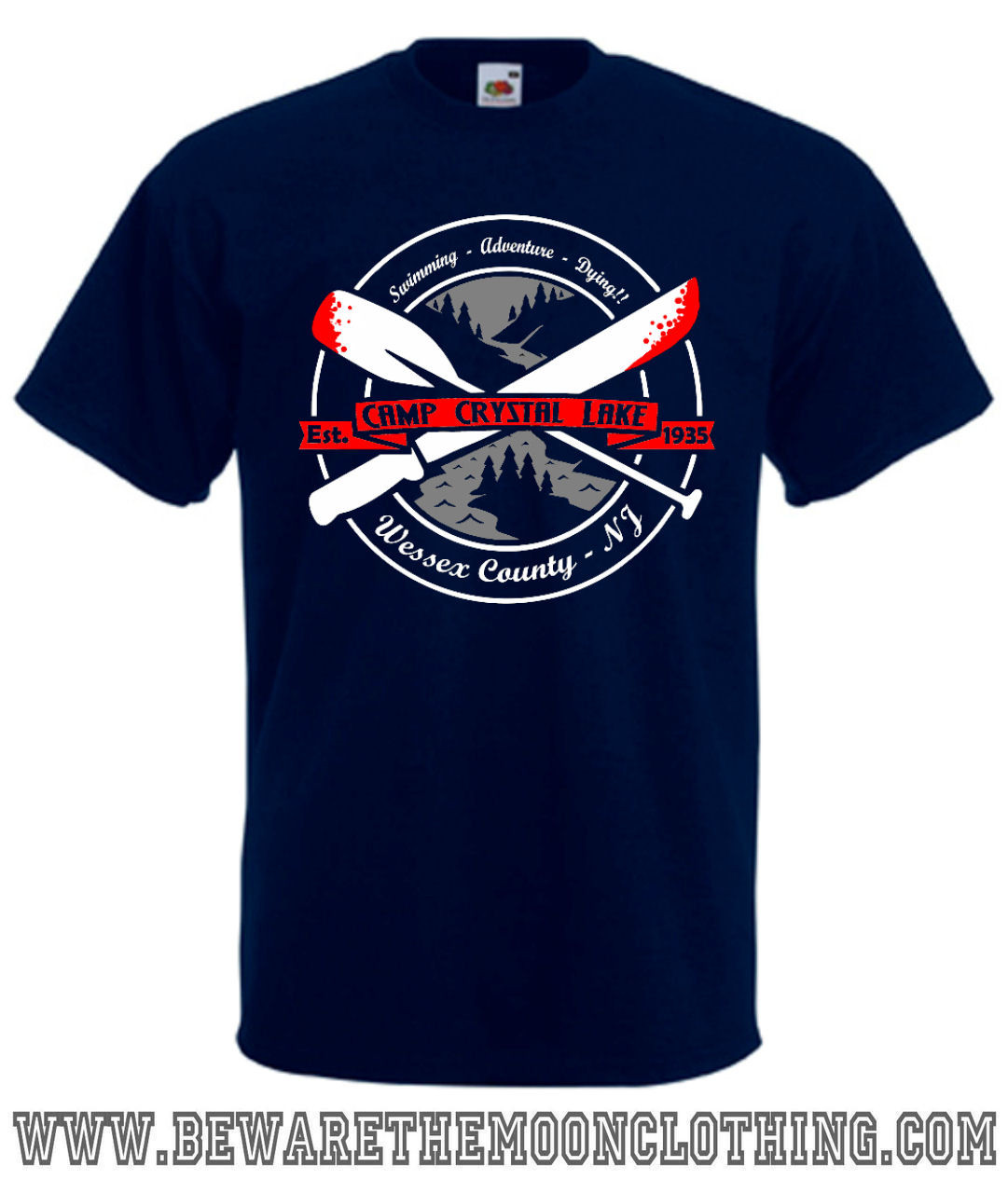 Camp Crystal Lake Friday 13th 80s Horror Movie T Shirt Hoodie Beware The Moon Clothing