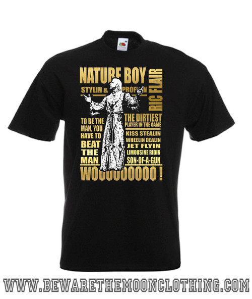 Mens black Ric Flair Wrestling Legend T shirt