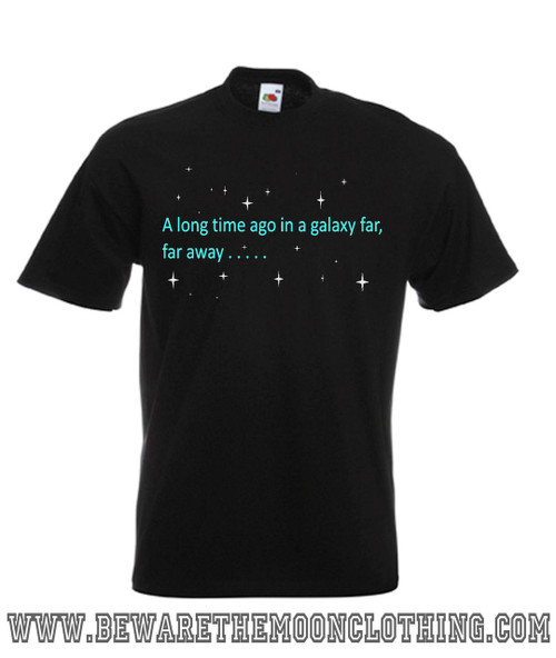 Mens black Star Wars A Galaxy Far Far Away Movie T shirt