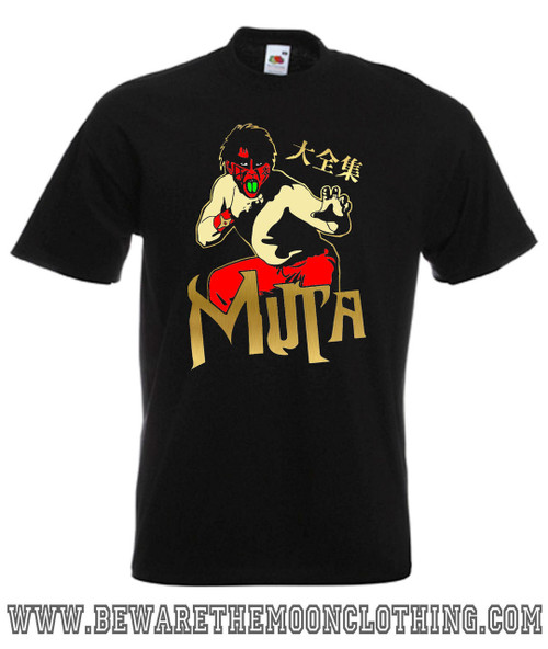 Mens black Great Muta Japanese Wrestling T Shirt