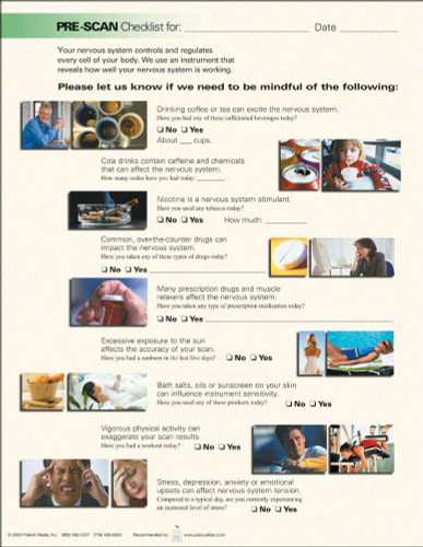 CLA Chiropractic PreScan Checklist Patient Form