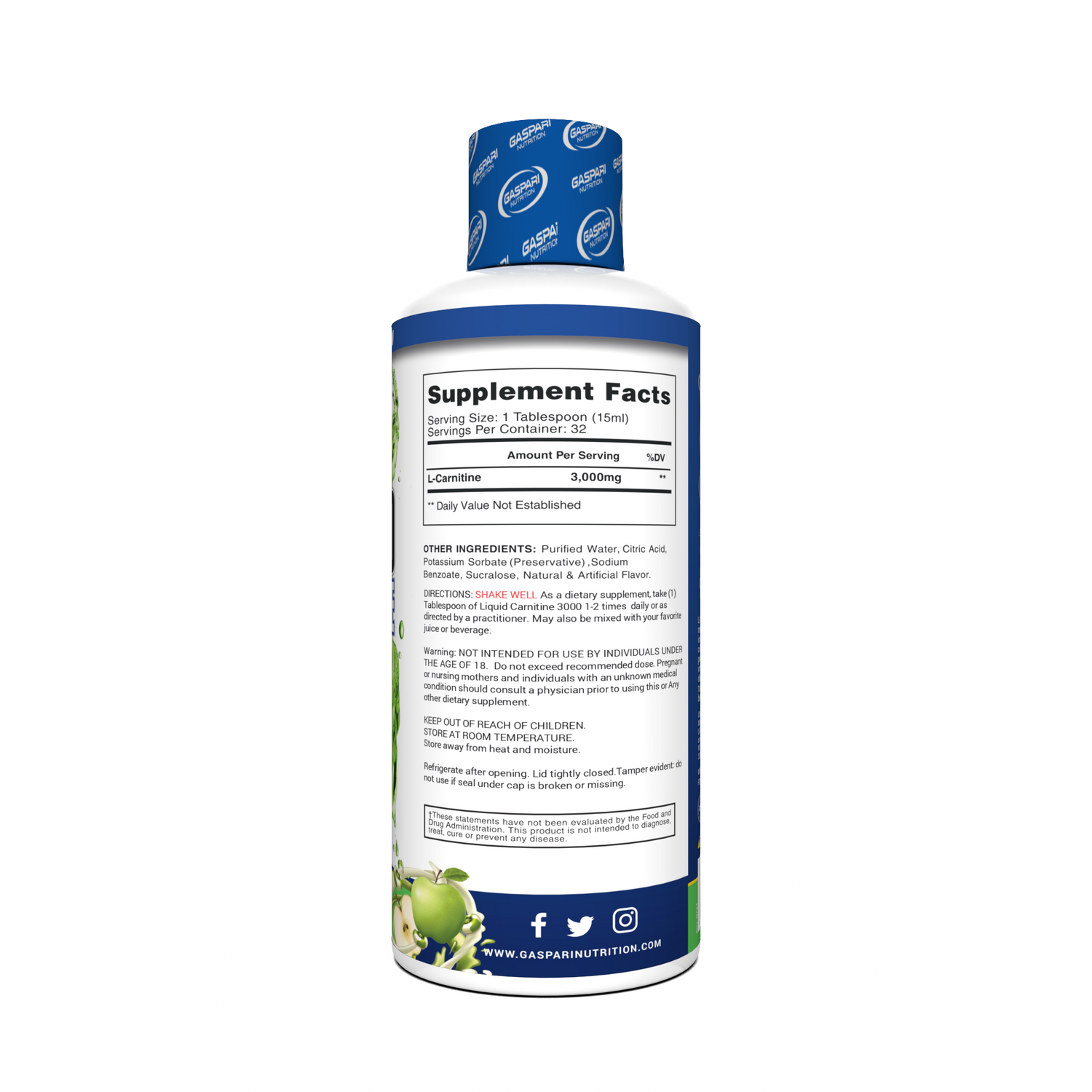 gaspari l-carnitine Nutrition Liquid 3000 - Stimulant Free for Increased Metabolism and Enhanced Energy - Non GMO, Gluten Free, BPA Free - Sour Watermelon Flavor (32 Servings) delivering maximum effectiveness without artificial fillers Gaspari's Tamarindo Liquid Carnitine 3000