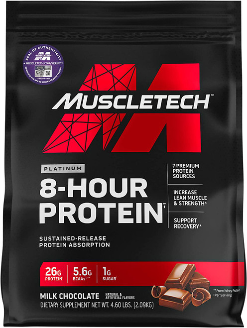 MUSCLE TECH 8 HOUR PROTEIN 4 5 LBS CHOCOLATE
