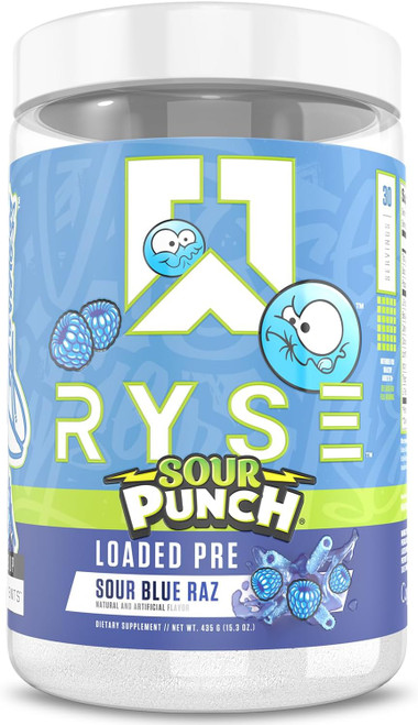 RYSE LOADED PRE-ENTRENO 30 SERV SOUR PUNCH BLUE RAZ