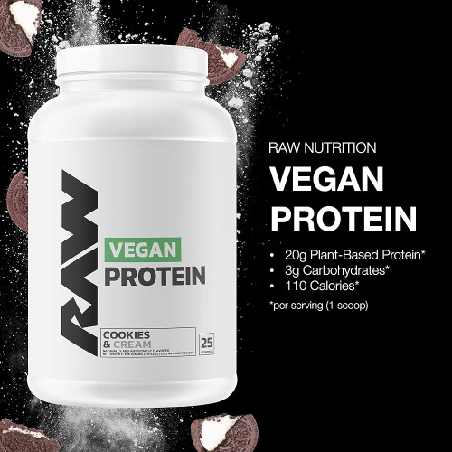 RAW VEGAN PROTEIN 25 SERV COOKIES CREAM