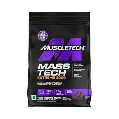 MUSCLE TECH MASS TECH 12 LBS EXTREME 2000 TRIPLE CHOCOLATE BROWNIE