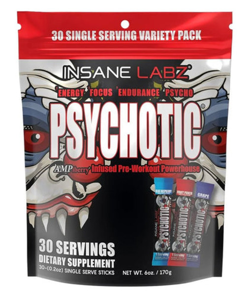 INSANE LABZ INSANE PSYCHOTIC 30 STICKS SERV VARIETY BAG FLAVORS