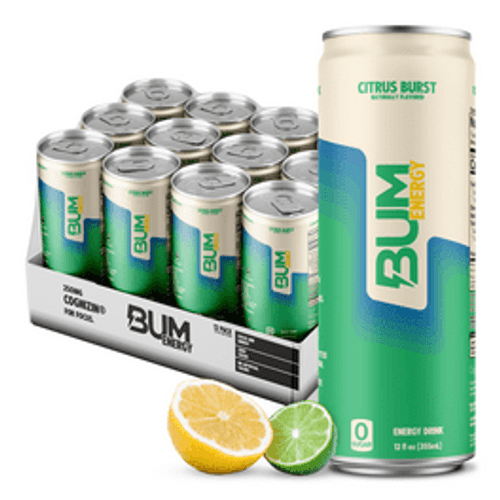 RAW BUM ENERGY DRINK 12 OZ 12 PACK CITRUS BURST