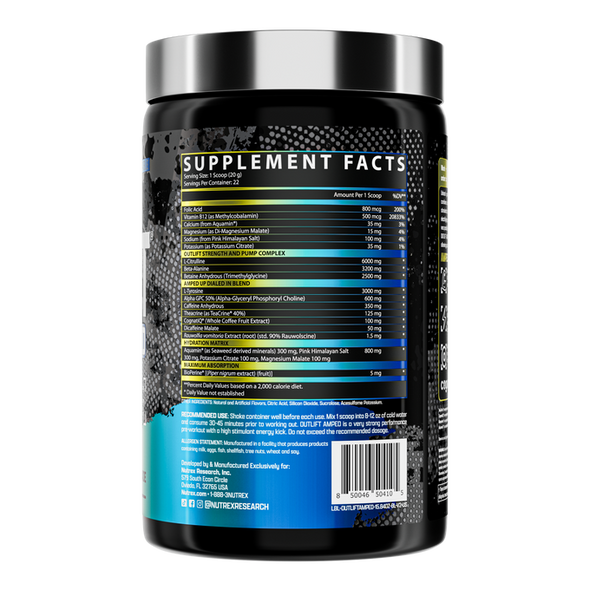 Nutrex Research Outlift Amped 22 Porciones Blueberry Lemonade 1 Paq de
