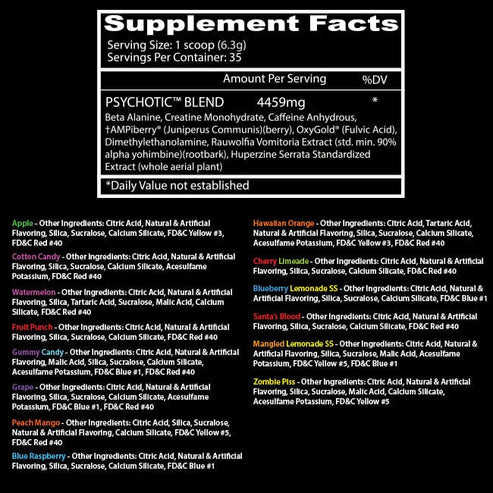 Insane Labz Hellboy Psychotic 35 Porciones Blue Raspberry