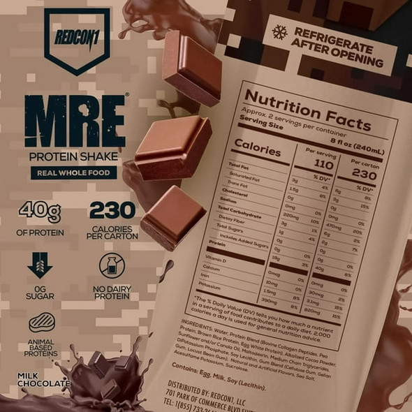 Redcon1 Mre Protein Shake 16 Onzas 12 Paquete Milk Chocolate