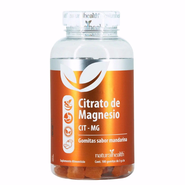 Natural Citrato de Magnesio 100 Gomitas Sabor Mandarina