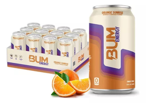 Raw Cbum Energy Drink 12 Onzas 12 Paquete Orange Sunrise
