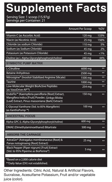 Nutrifitt Carnage Pump Non Estimulante 21 Porciones Ragesicle