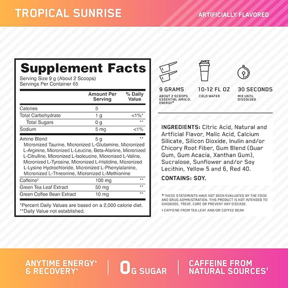 Optimum Nutrition Amino Energy 65 Porciones Tropical Sunrise