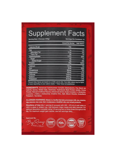 Red Rex Beef Mass 22 Libras Chocolate