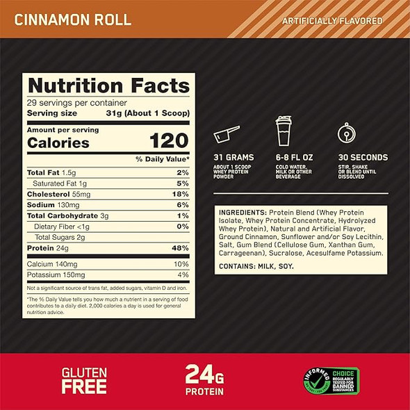 Optimum Nutrition 100 Whey Gold Std 1 98 Libras Cinnamon Roll