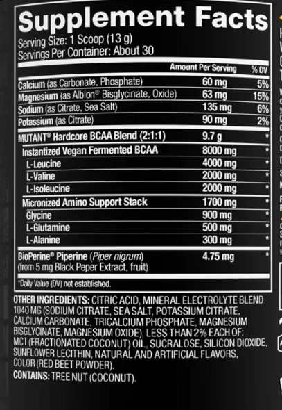 Mutant Hardcore BCAA 30 Porciones Watermelon