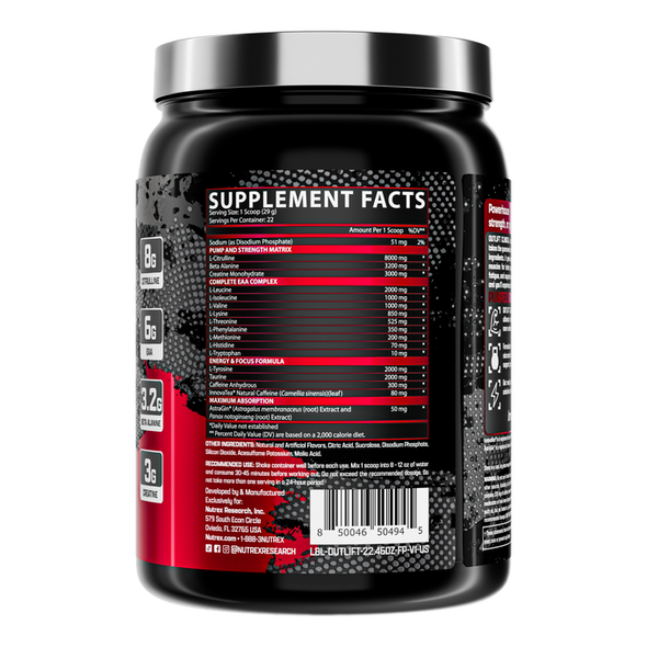 Nutrex Research Outlift Clinical 22 Porciones Fruit Punch