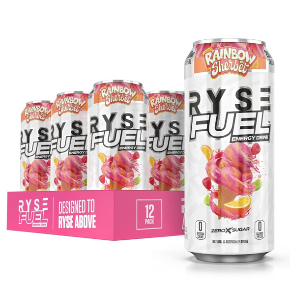 Ryse Fuel Drink 16 Onzas 12 Paquete Rainbow Sherbet