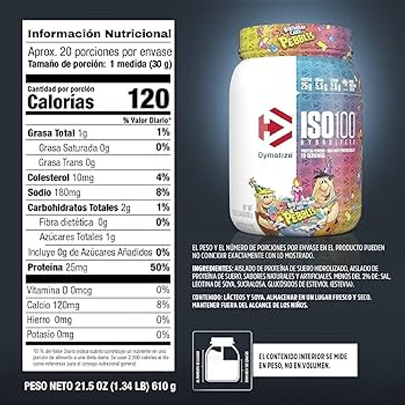 Dymatize Iso 100 1. 3 Libras 20 Porciones Birthday Cake Pebbles