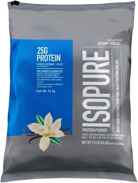 Nb Isopure Zero Carb Bag 7 5 lb Vainilla