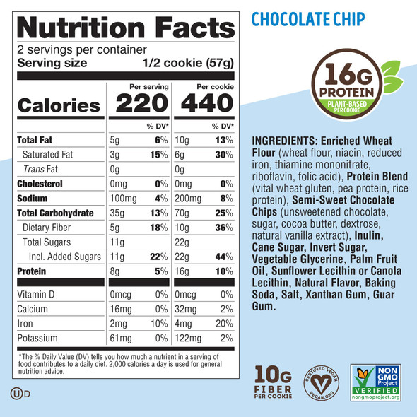 Lenny y Larry´S Complete Crounchy 12 Bag X 35G Chocolate Chip