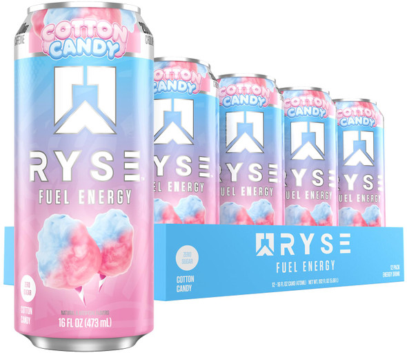 Ryse Fuel Drink 16 Onzas 12 Paquete Cotton Candy