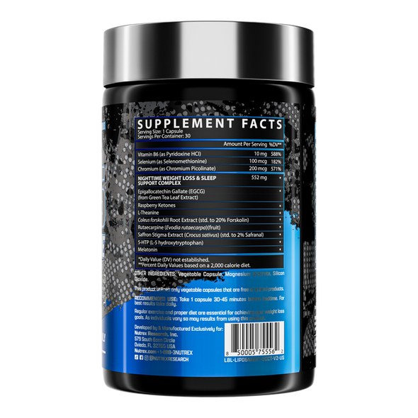 Nutrex Research Lipo 6 Black Uc Nighttime 30 Unidades