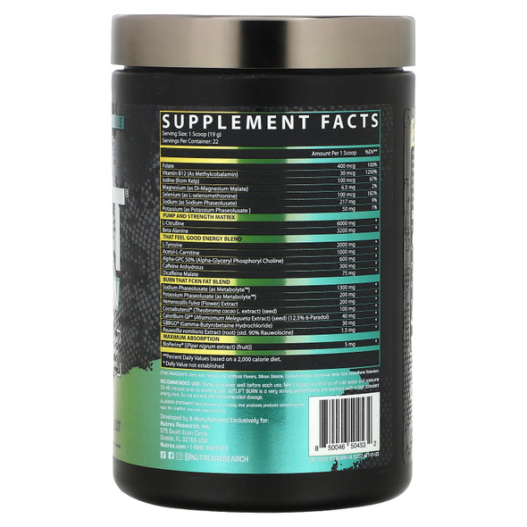 Nutrex Research Outlift Burn 22 Porciones Maui Twist 1 Paq