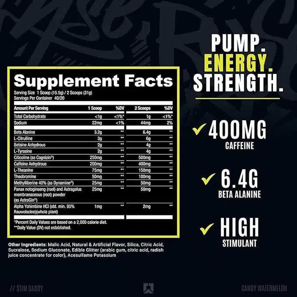 Ryse Estimulante Daddy 40 Porciones Candy Watermelon 25