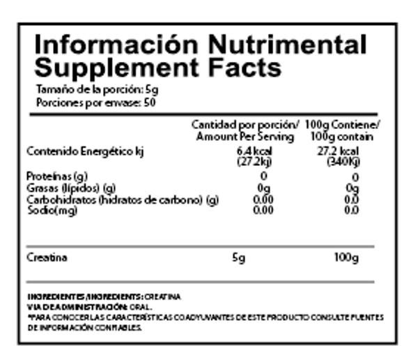 Alpha Creatina Creapure 250 Grs