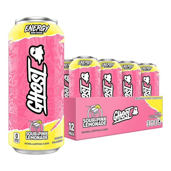 Ghost Energy 16 Onzas 12 Paquete Sour Pink Lemonade