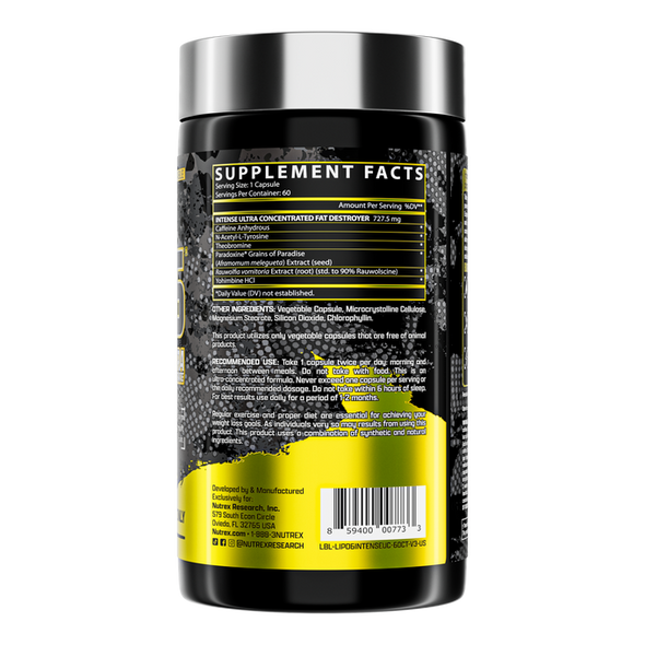 Nutrex Research Research Lipo 6 Black Uc Intense Quemador de Grasa 60 Cápsulas